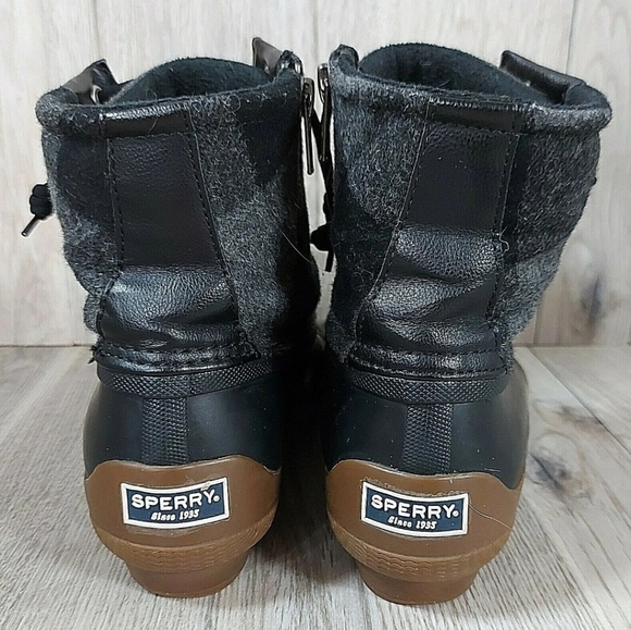 SPERRY TOP-SIDER SYREN GULF DUCK BOOT Black/Grey Plaid Sz 8 Womens - Picture 6 of 8